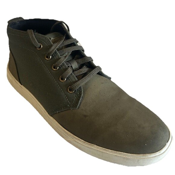 Timberland Davis Square Men\'s Size 7.5  Chukka Dark Green Nubuck Canvas Sneaker